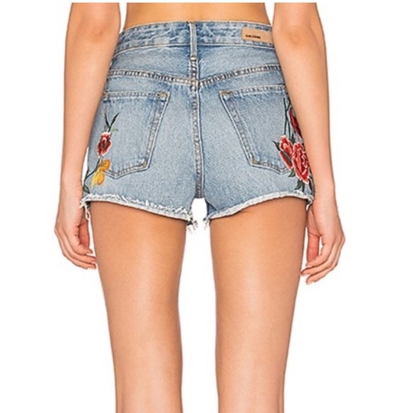 GRLFRND Cindy Embroidered Jean Shorts Rising Sun 24 - Picture 4 of 16